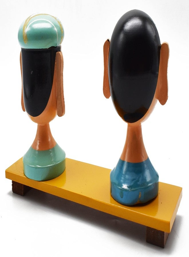justhandmade Traditional Boy and Girl Doll | Wooden Pair Dolls | Girl Boy Dolls |Wooden Dolls | Golu Bommai (Blue) - Image 4